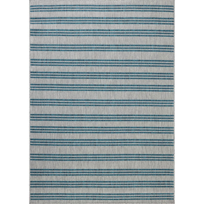Easton ESN-04 Outdoor Rug by Loloi in teal, fog. Made from 100% polypropylene in a unique style.