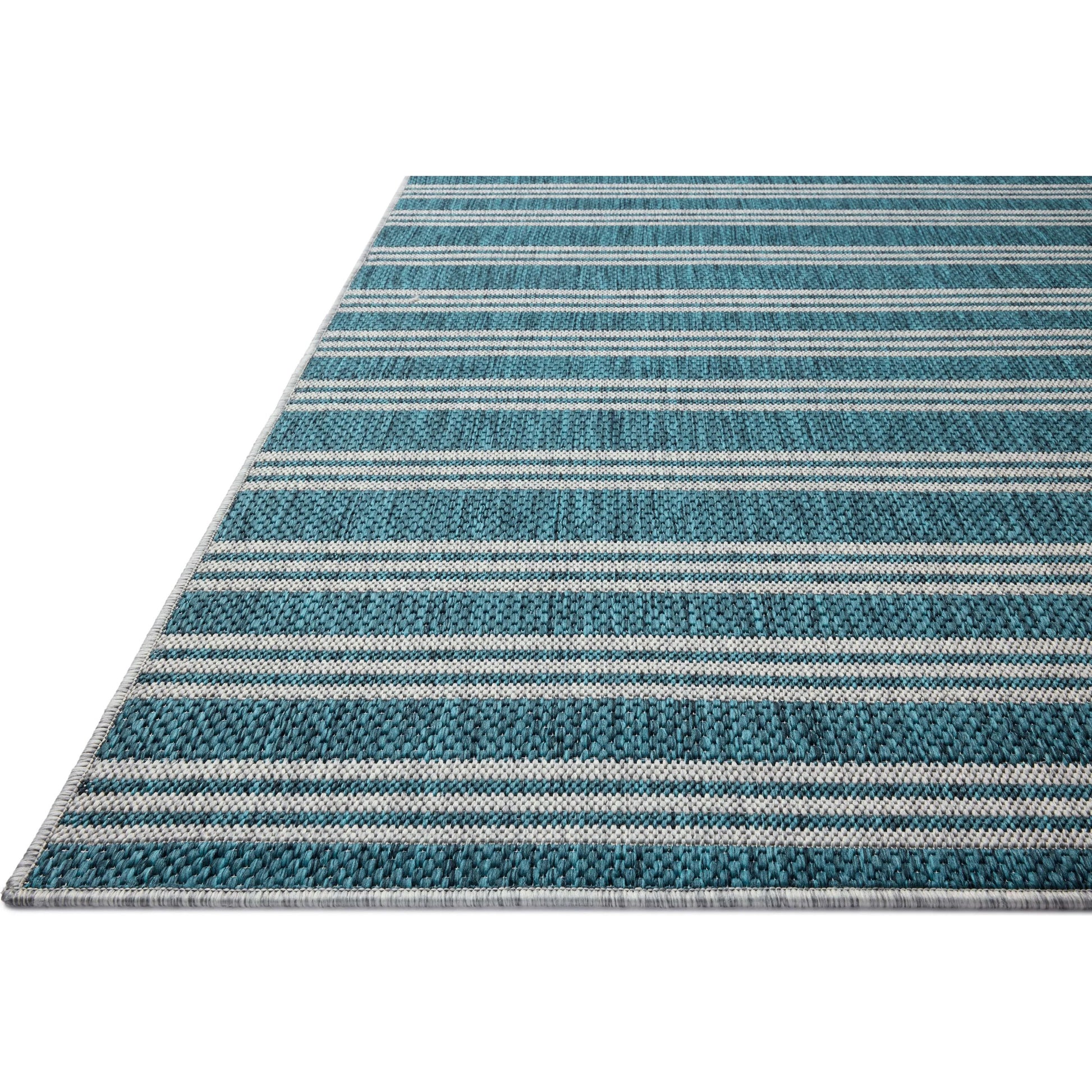 Easton ESN-04 Outdoor Rug by Loloi in teal, fog. Made from 100% polypropylene in a unique style.