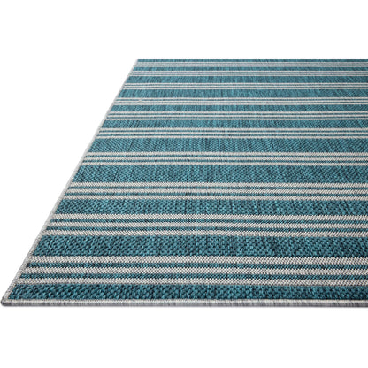 Easton ESN-04 Outdoor Rug by Loloi in teal, fog. Made from 100% polypropylene in a unique style.