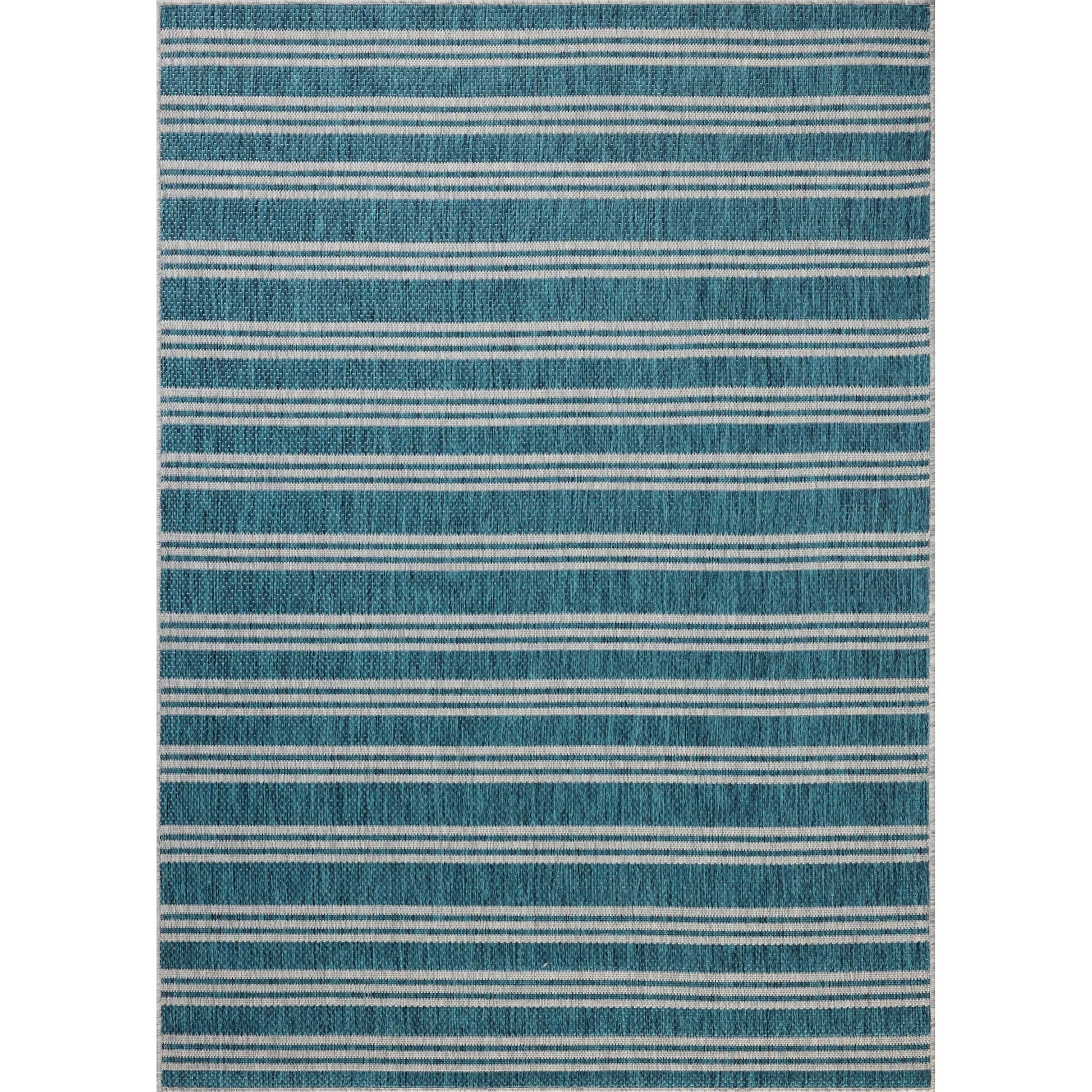 Easton ESN-04 Outdoor Rug by Loloi in teal, fog. Made from 100% polypropylene in a unique style.