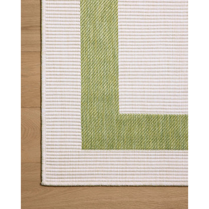 Easton ESN-07 Outdoor Rug by Loloi in green, ivory. Made from 100% polypropylene in a unique style.