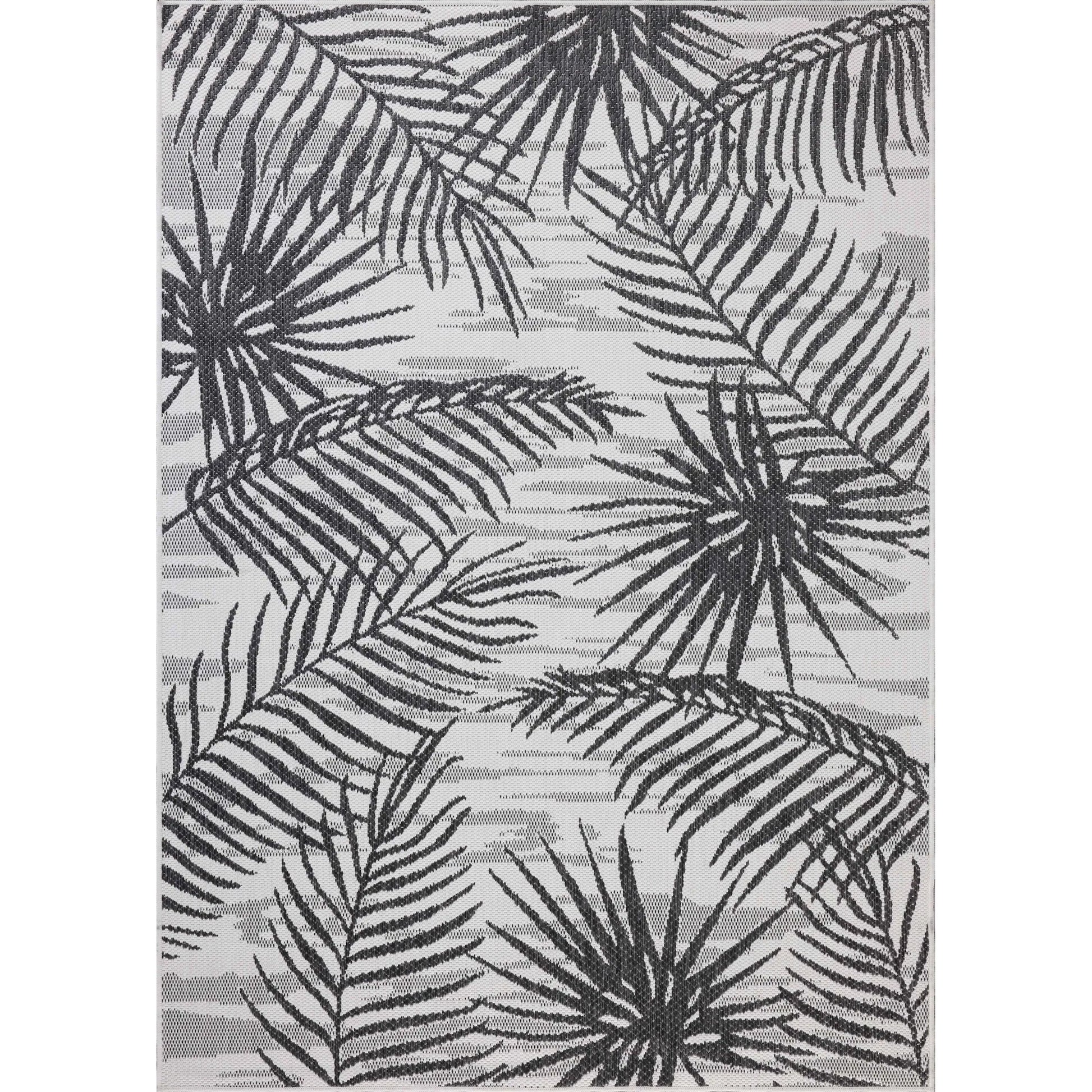 Easton ESN-09 Outdoor Rug by Loloi in ivory, onyx. Made from 100% polypropylene in a unique style.