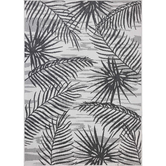 Easton ESN-09 Outdoor Rug by Loloi in ivory, onyx. Made from 100% polypropylene in a unique style.