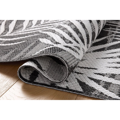 Easton ESN-09 Outdoor Rug by Loloi in ivory, onyx. Made from 100% polypropylene in a unique style.