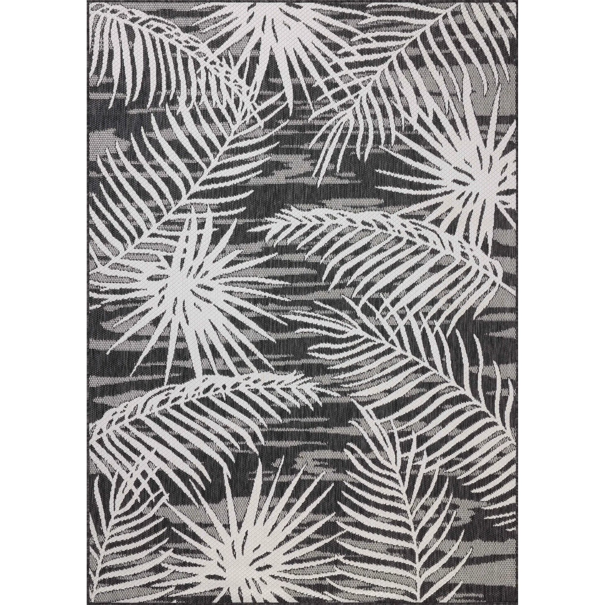 Easton ESN-09 Outdoor Rug by Loloi in ivory, onyx. Made from 100% polypropylene in a unique style.