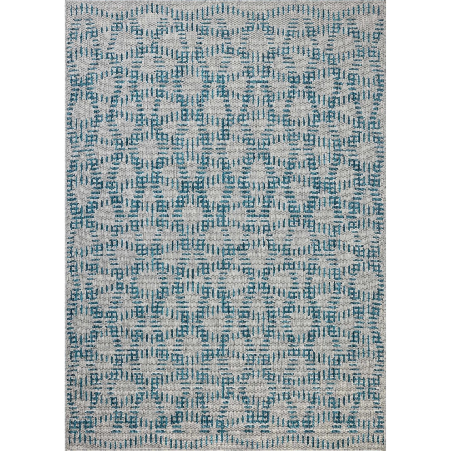 001 SI-2332317,SI-2332318,SI-2332319,SI-2332320,SI-2332321,SI-2332322,SI-2332323 | Primary Silo | Easton ESN-10 Outdoor Rug by Loloi in fog, teal. Made from 100% polypropylene in a unique style.