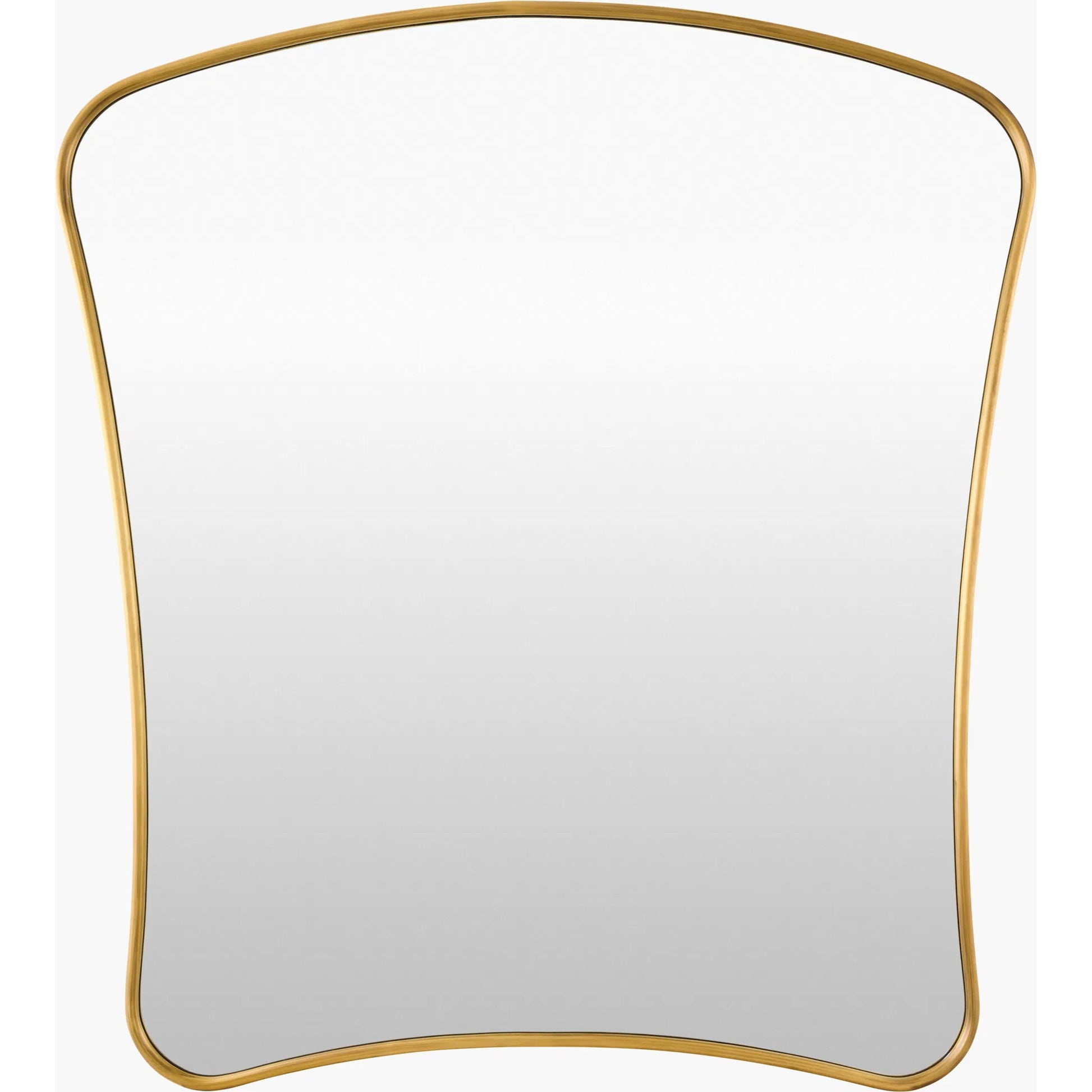 Estrella Mantel Mirror by Surya in gold. Made from brass in a transitional style.