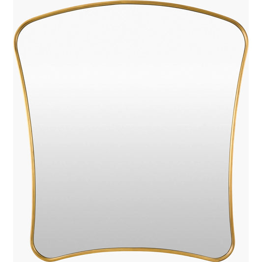 Estrella Mantel Mirror by Surya in gold. Made from brass in a unique style.