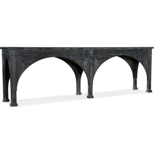 Melange Thunber Sofa Console by Hooker Furniture in dark charcoal. Made from pine veneers in a transitional style.