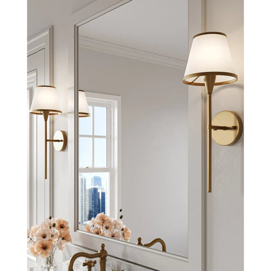 Brimsley Wall Sconce by Currey and Company. Made from steel, glass in a traditional style.