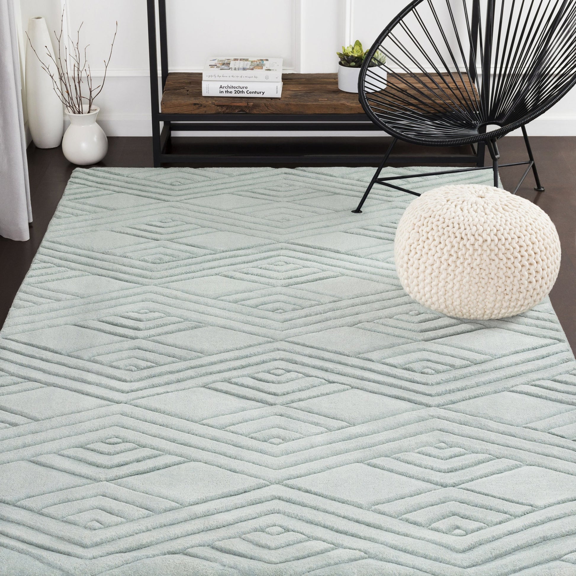 Etching Rug - 21611 by Surya. Made from 100% wool in a unique style.