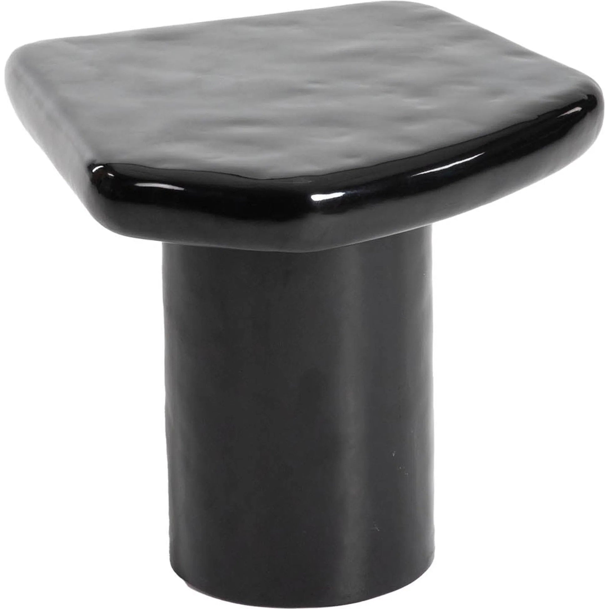 Eternal Black Side Table by LH Imports in black and gloss. Made from concrete in a modern style.