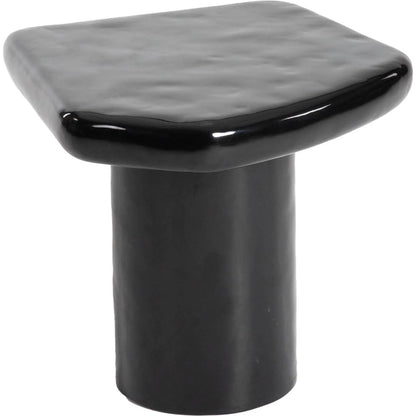 Eternal Black Side Table by LH Imports in black and gloss. Made from concrete in a modern style.