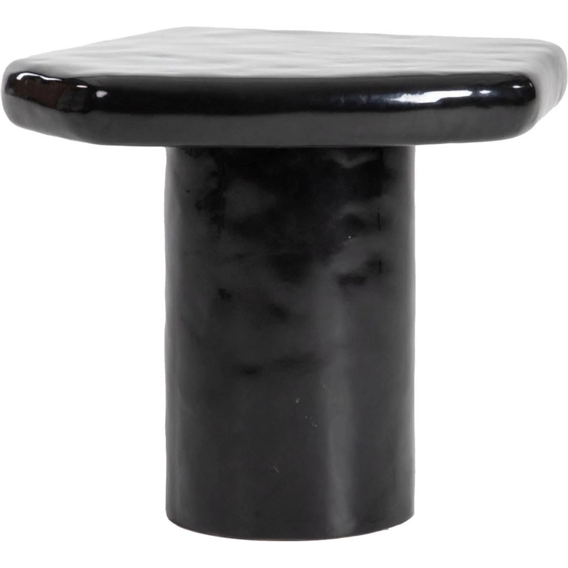 Eternal Black Side Table by LH Imports in black and gloss. Made from concrete in a modern style.
