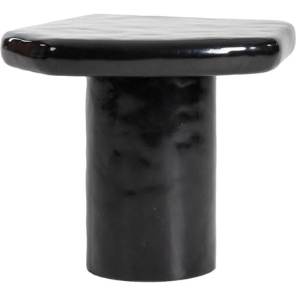Eternal Black Side Table by LH Imports in black and gloss. Made from concrete in a modern style.
