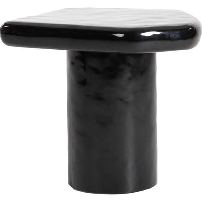 Eternal Black Side Table by LH Imports in black and gloss. Made from concrete in a modern style.