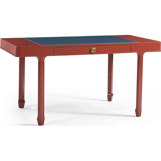 Polly Rose Desk by Jonathan Charles in dor red lacquer. Made from beech in a eclectic & global style.