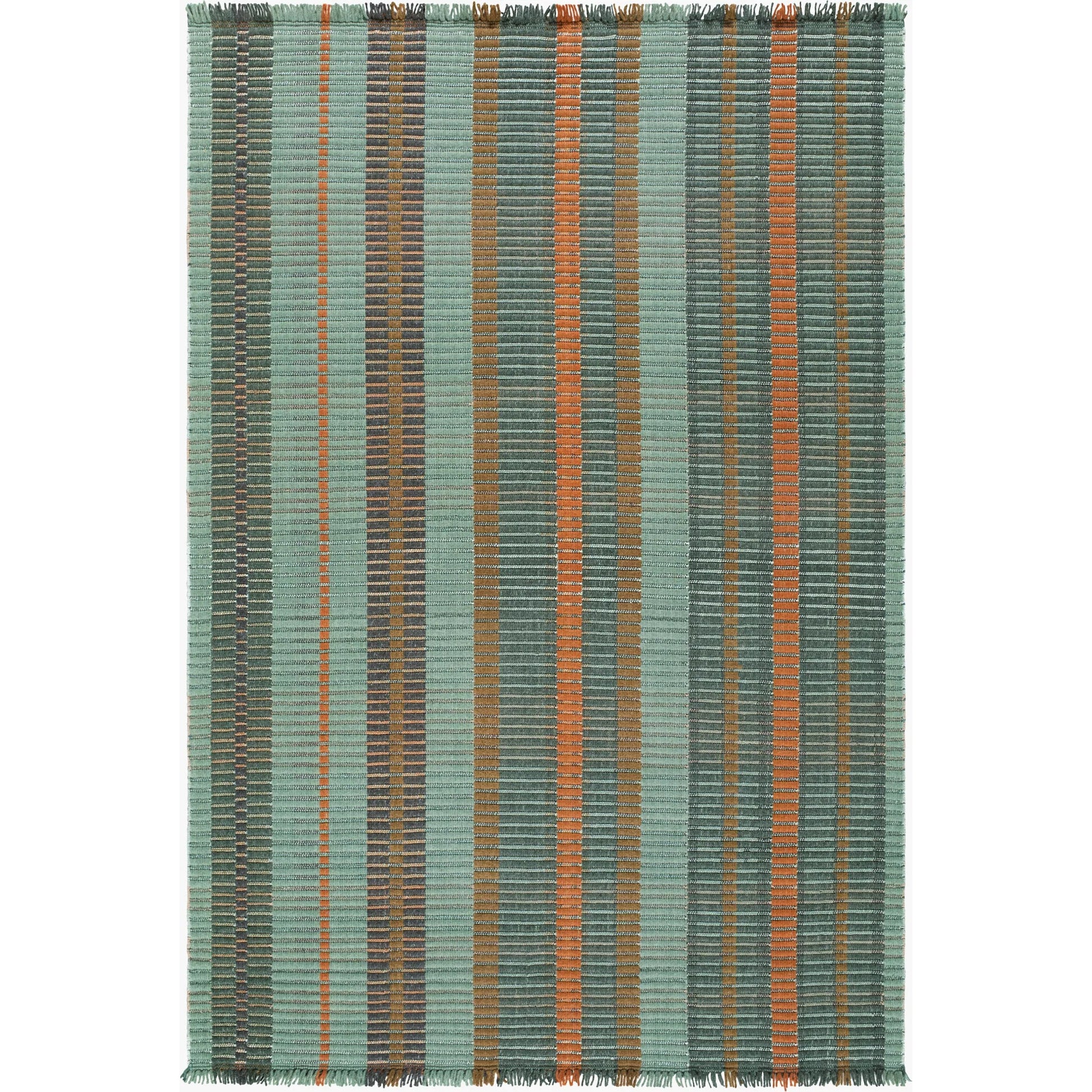 Ethos ETH-2300 Rug by Livabliss in sage, burnt orange, olive, charcoal, slate blue. Made from wool, cotton, polyester in a unique style.