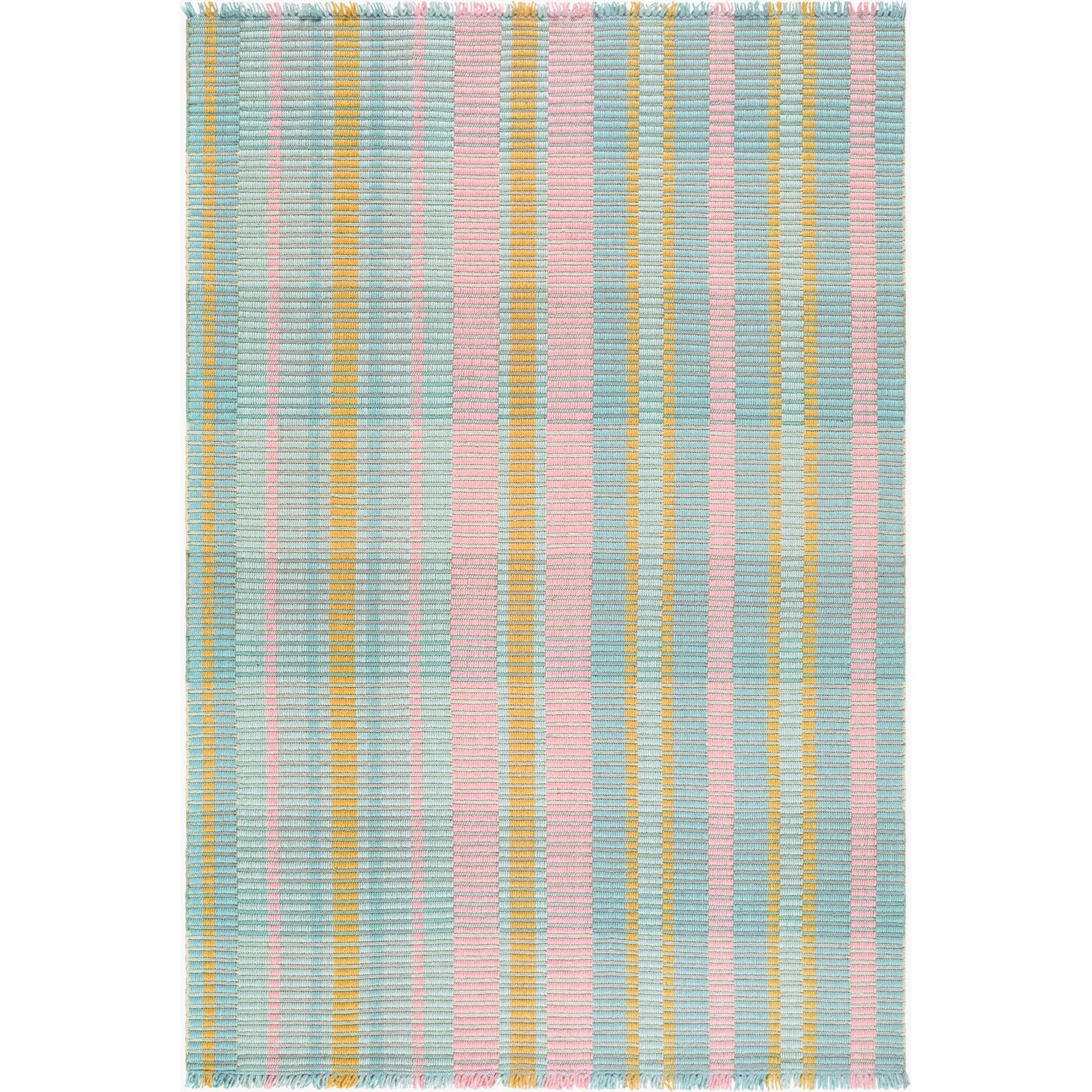 Ethos ETH-2301 Rug by Livabliss in seafoam, blush, mustard, sky blue. Made from wool, cotton, polyester in a unique style.