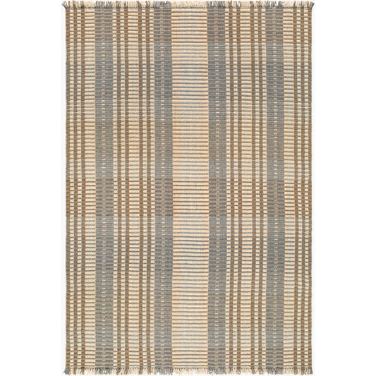 Ethos ETH-2302 Rug by Livabliss in taupe slate gray sand ivory. Made from wool, cotton, polyester in a unique style.