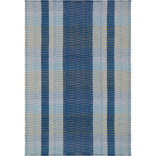 Ethos ETH-2304 Rug by Livabliss in indigo, sky blue, slate, sand, steel blue. Made from wool, cotton, polyester in a unique style.