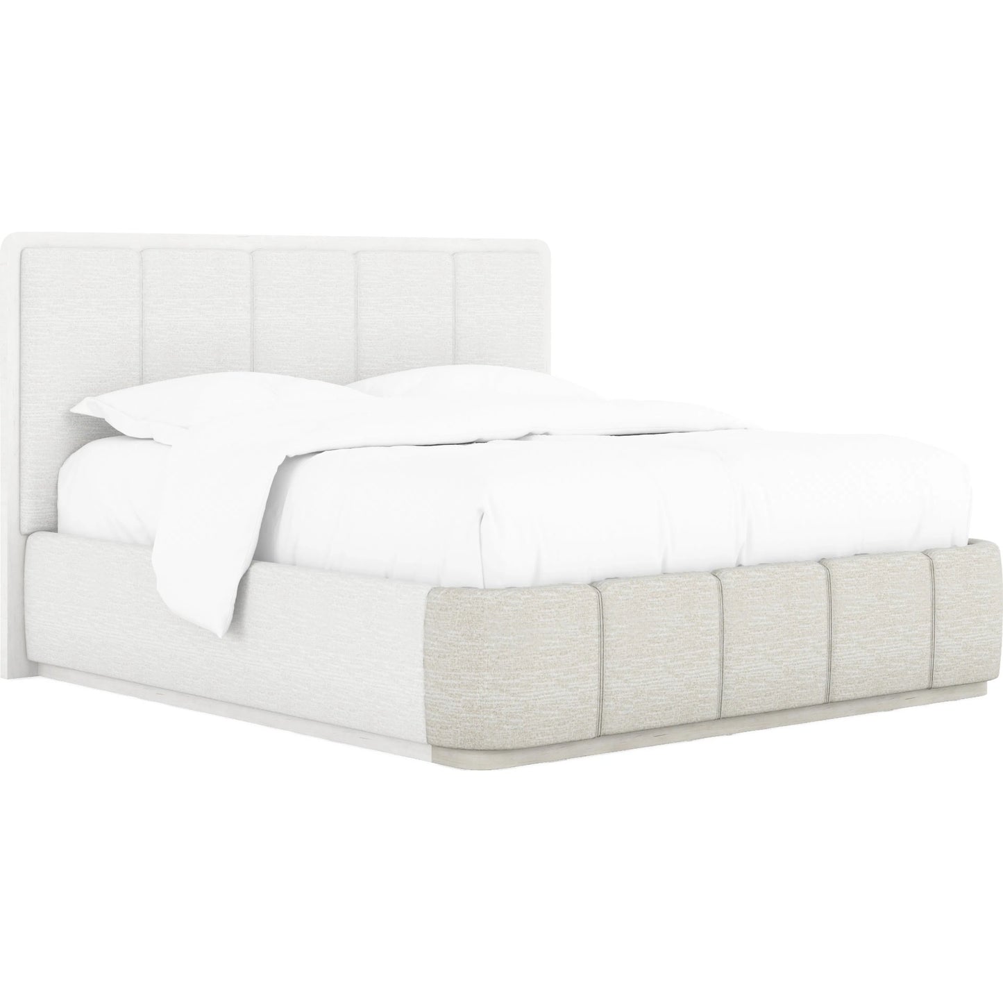 001 SI-2356186,SI-2356187 | Primary Silo | Ashlar Upholstered Footboard by A.R.T. Furniture in bisque, ecru. Made from parawood solids, birch veneers, foam, fabric in a transitional style.