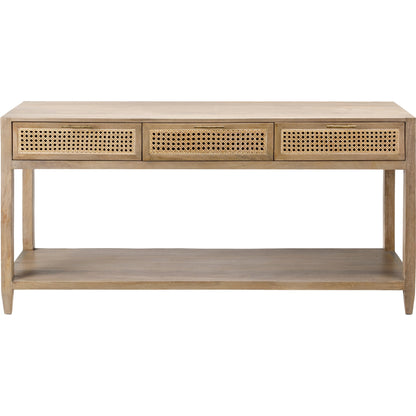 Etewah Console Table - 32767 by Livabliss. Made from top: wood, base: manufactured wood, base: rattan, base: wood in a cottage & farmhouse style.
