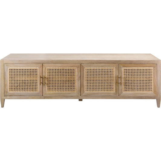 Etewah Media Console - 32768 by Livabliss. Made from top: wood, base: manufactured wood, base: rattan, base: wood in a cottage & farmhouse style.
