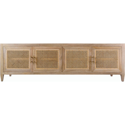 Etewah Media Console - 32768 by Livabliss. Made from top: wood, base: manufactured wood, base: rattan, base: wood in a cottage & farmhouse style.
