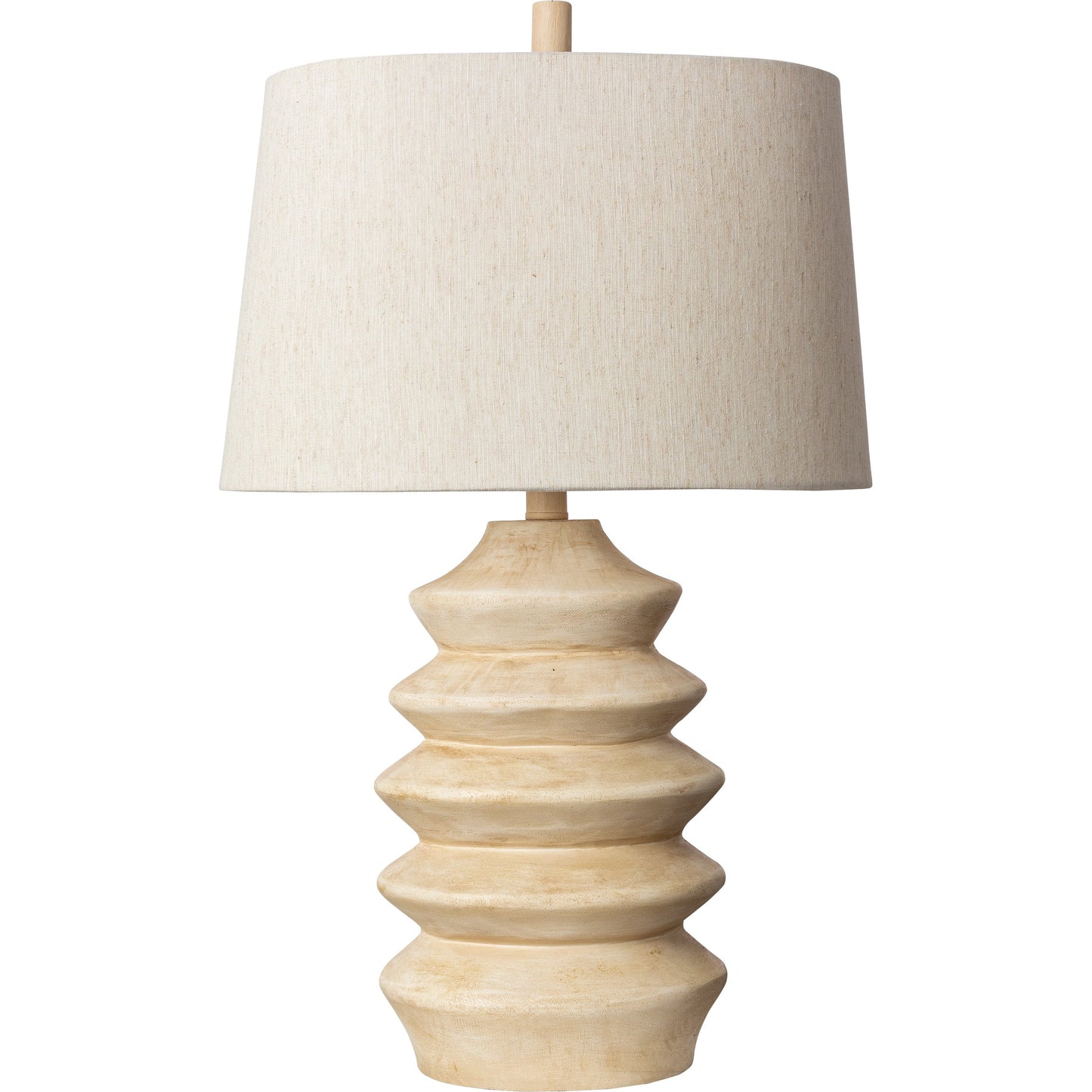 001 SI-2052652 | Primary Silo | Arrietty Table Lamp - 492715 by Livabliss in cream. Made from body: resin, shade (outside): linen, shade (inside): polyester, finial: plastic in a modern style.