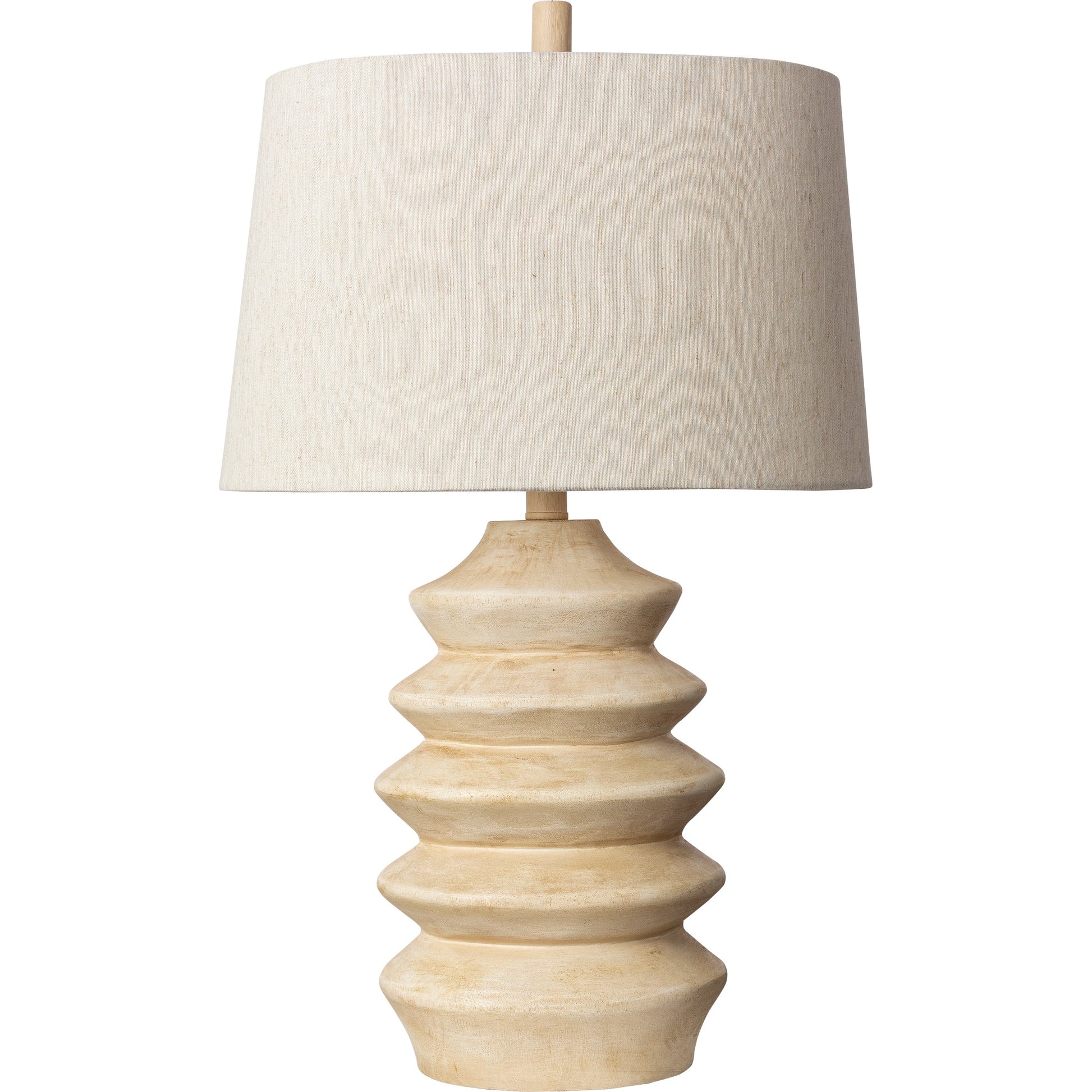 Arrietty Table Lamp - 492715 by Livabliss in cream. Made from body: resin, shade (outside): linen, shade (inside): polyester, finial: plastic in a modern style.