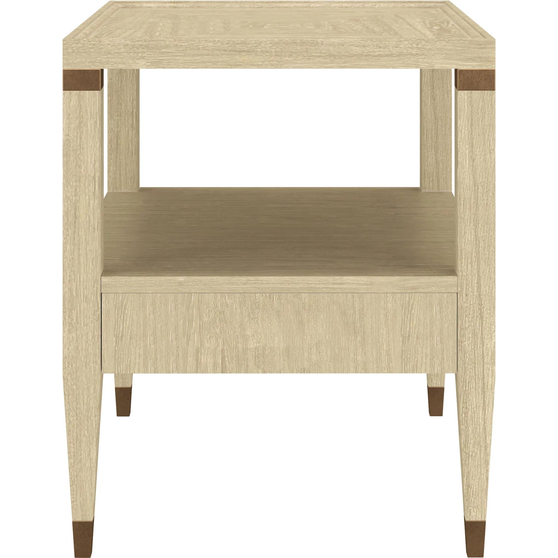 Eave Drawer End Table by A.R.T. Furniture in sundrenched oak. Made from parawood solids, white oak veneer in a transitional style.