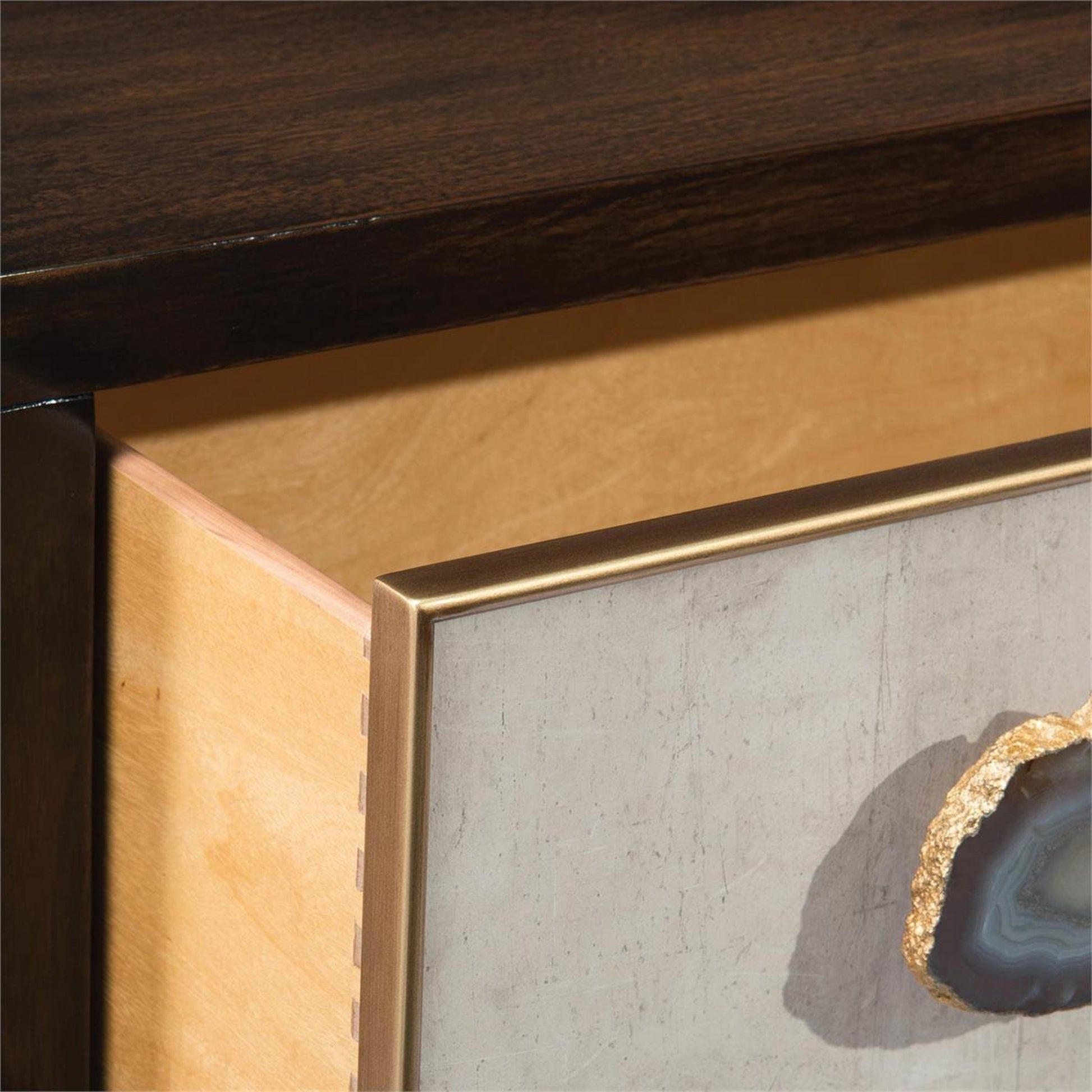Palma Chest by John-Richard in black, gold. Made from unique in a transitional style.