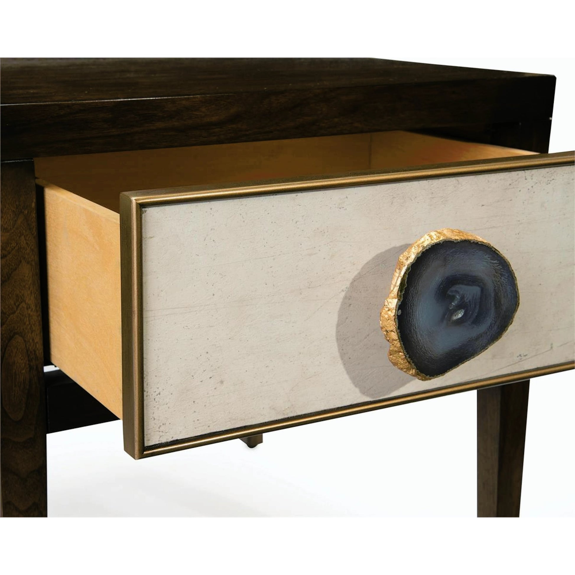 Isola Side Table by John-Richard in black, walnut. Made from unique in a transitional style.