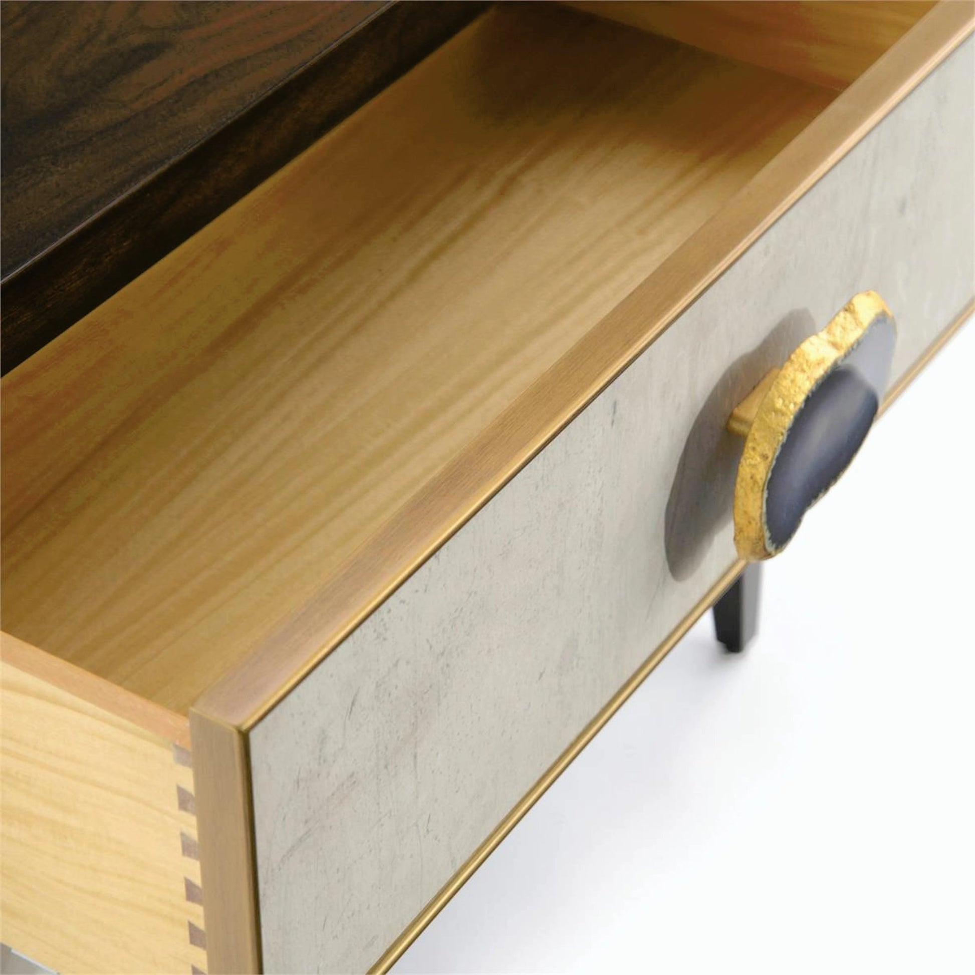 Palma Nightstand by John-Richard in black, walnut. Made from unique in a transitional style.