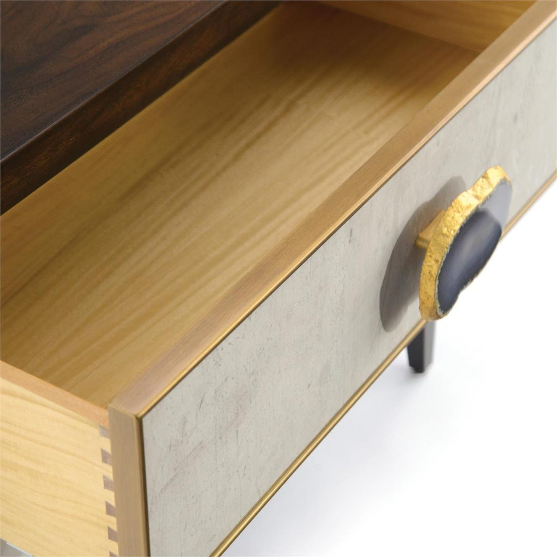 Palma Nightstand by John-Richard in black, walnut. Made from unique in a transitional style.