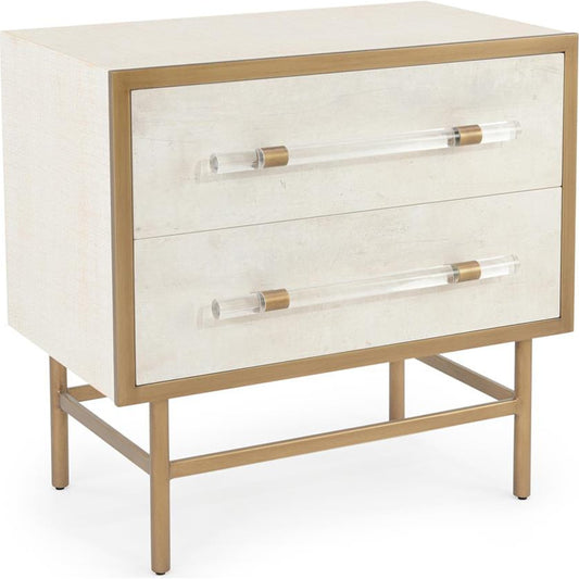001 SI-1903367 | Additional Silo | Suteki Nightstand by John-Richard in natural and white linen gold wash. Made from unique in a modern style.