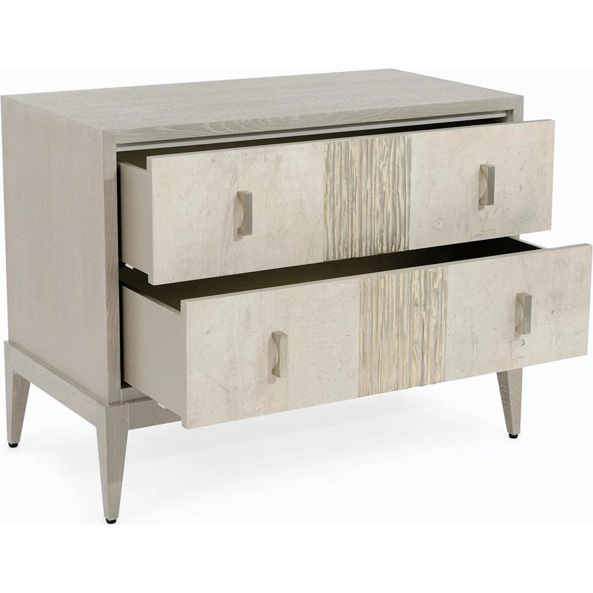 Aspis Nightstand by John-Richard in tan and grey oak. Made from unique in a coastal style.