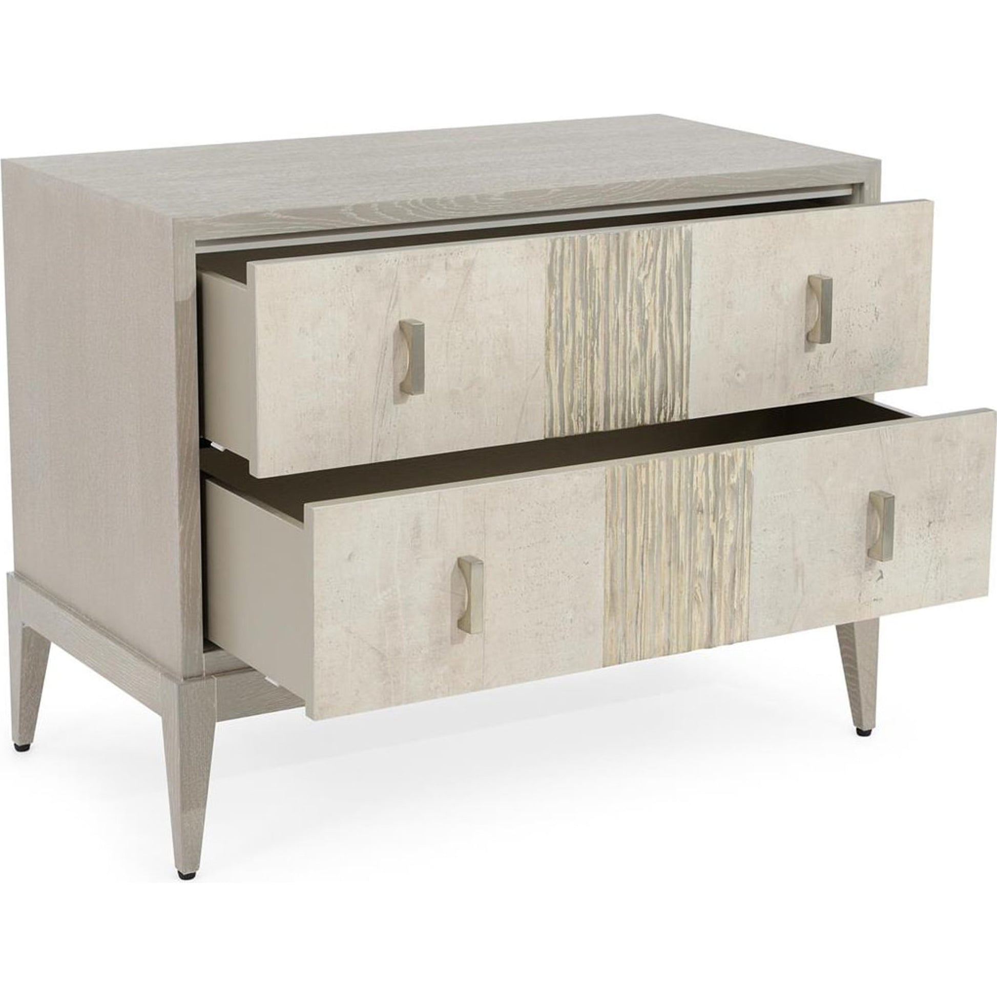 Aspis Nightstand by John-Richard in tan and grey oak. Made from unique in a coastal style.