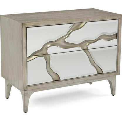 Revne Night Table by John-Richard in black and silver. Made from unique in a modern style.