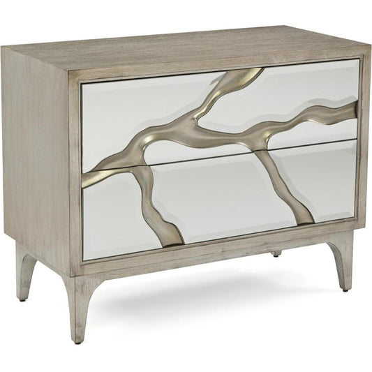 Revne Night Table by John-Richard in silver and silver. Made from unique in a modern style.