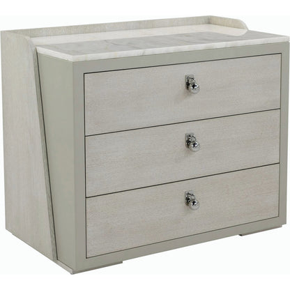 Metro Three-Drawer Nightstand by John-Richard in ivory. Made from unique in a modern style.