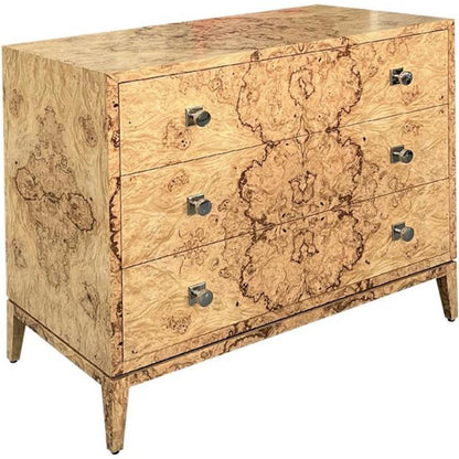 Olea Three-Drawer Chest by John-Richard in caramel and natural olive ash. Made from unique in a traditional style.