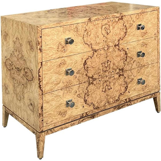 Olea Three-Drawer Chest by John-Richard in natural olive ash. Made from unique in a unique style.