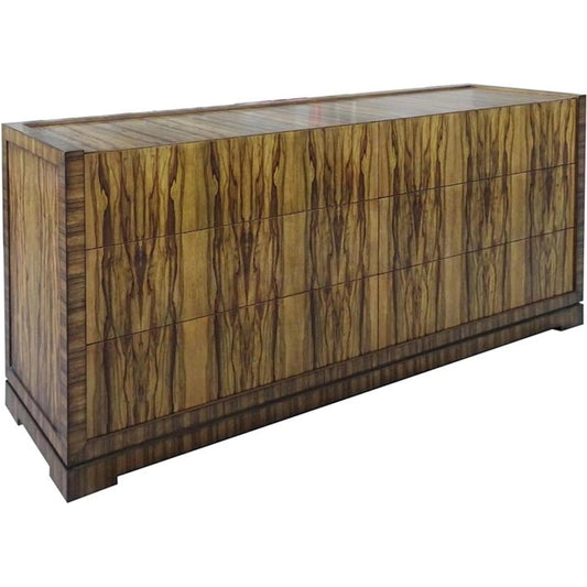 Borneo Six-Drawer Chest by John-Richard in natural, brown and white brass. Made from ofram, steel in a unique style.