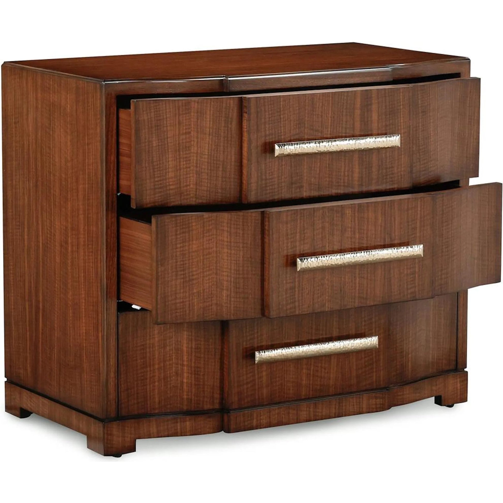 Marcello Three-Drawer Nightstand by John-Richard in black. Made from unique in a unique style.