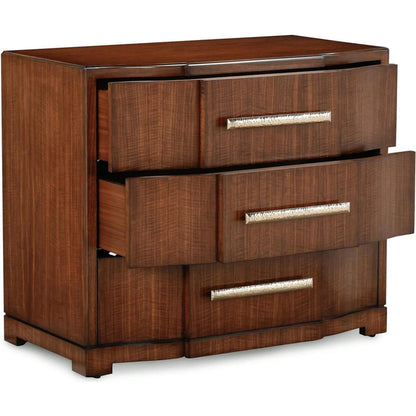 Marcello Three-Drawer Nightstand by John-Richard in black. Made from unique in a unique style.