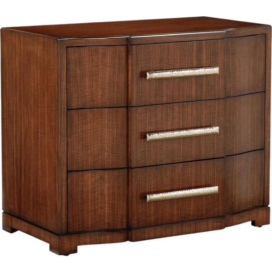 Marcello Three-Drawer Nightstand by John-Richard in black. Made from unique in a unique style.