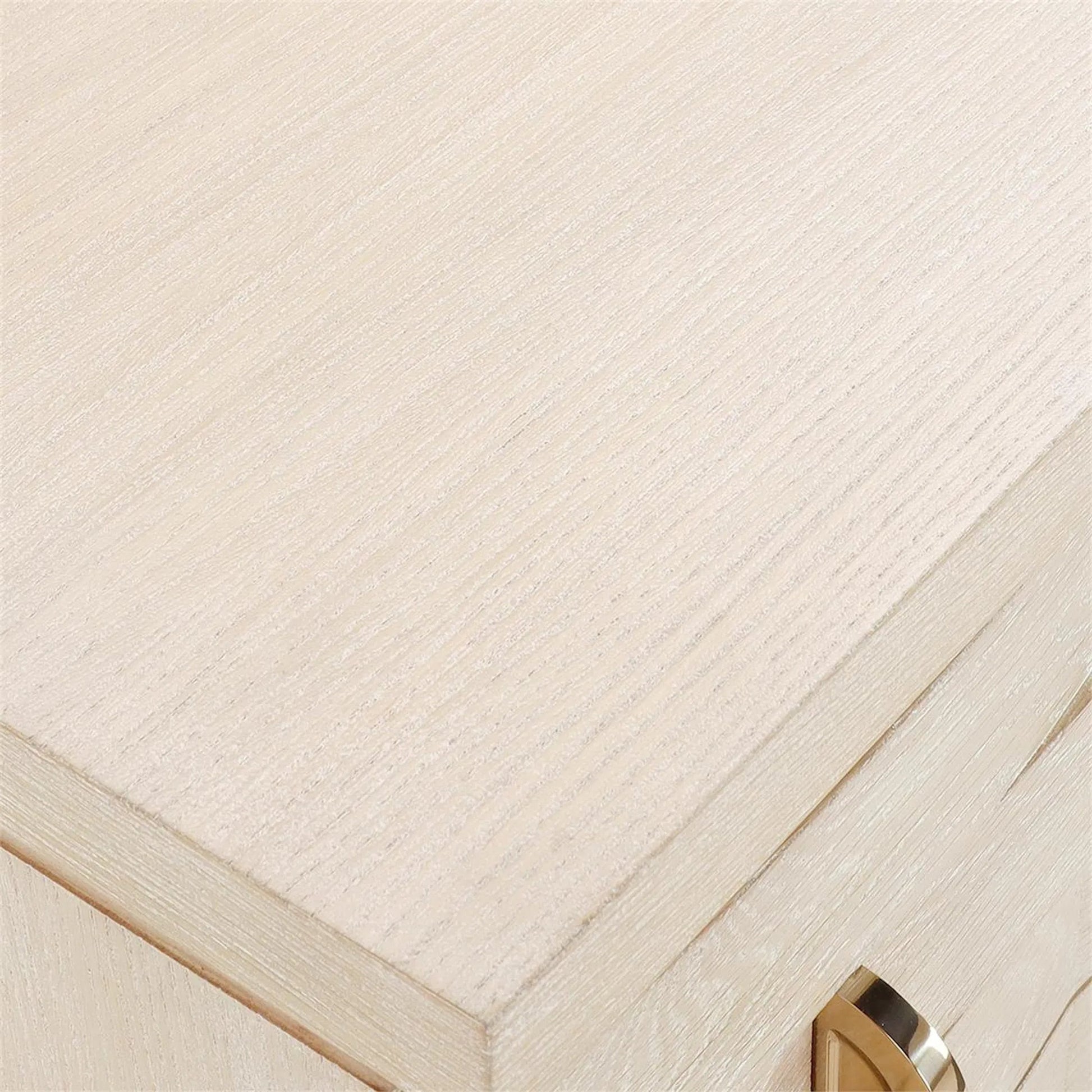 Verity Three-Drawer Chest by John-Richard in white and limed oak. Made from unique in a transitional style.