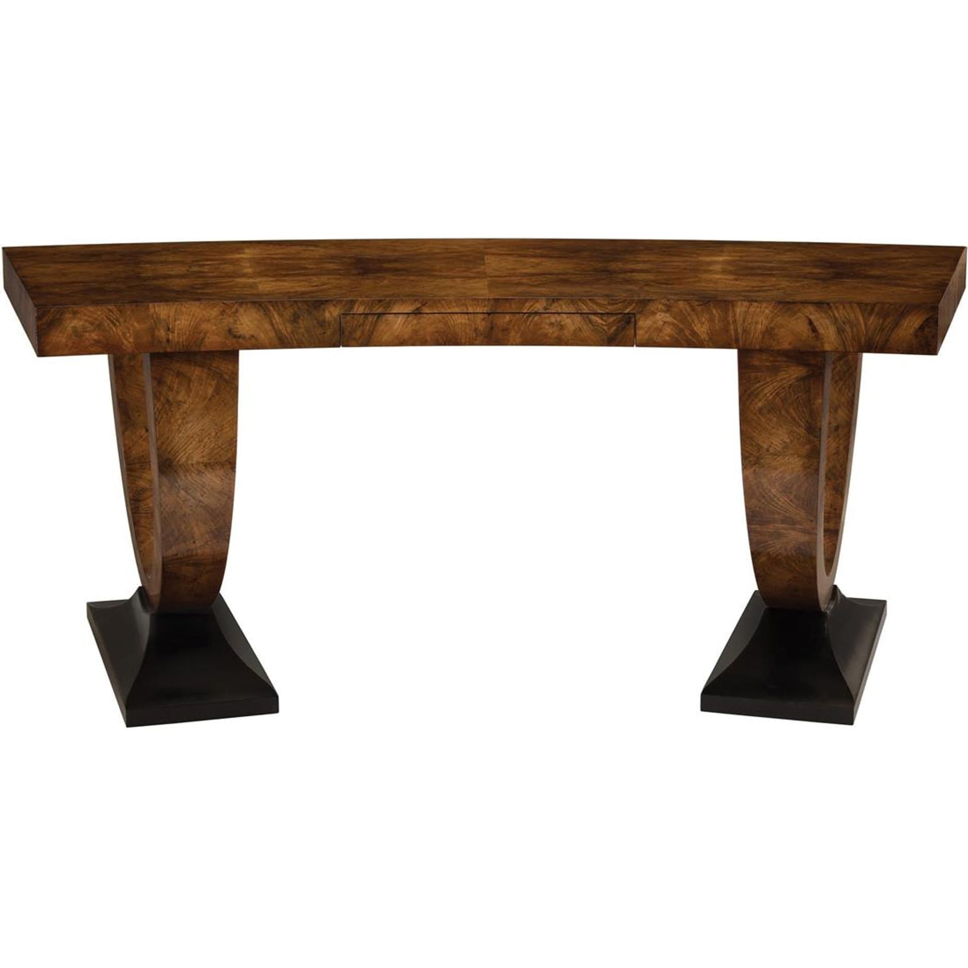 Curved Walnut Desk by John-Richard in walnut. Made from unique in a modern style.